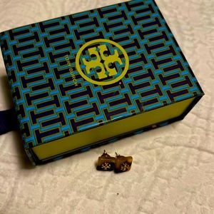 Tory Burch Tortoise Stud Earrings (Rare)